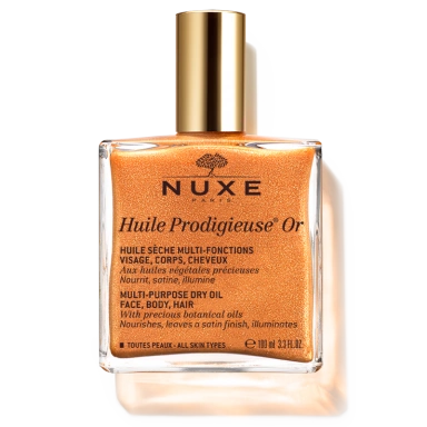 Nuxe Prodigieux Multi-Usage Dry Oil Golden Shimmer Мерцающее сухое масло для лица, тела и волос фото 2